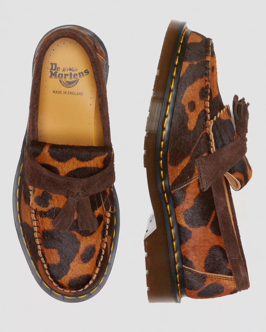 DR. MARTENS ADRIAN MADE IN ENGLAND HAIR ON TASSEL LOAFERS