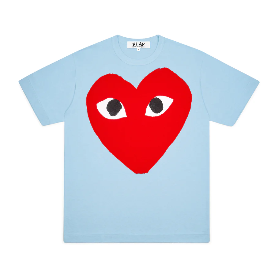 CDG Play Comme des Garçons Bright Heart Logo T-Shirt (Blue)