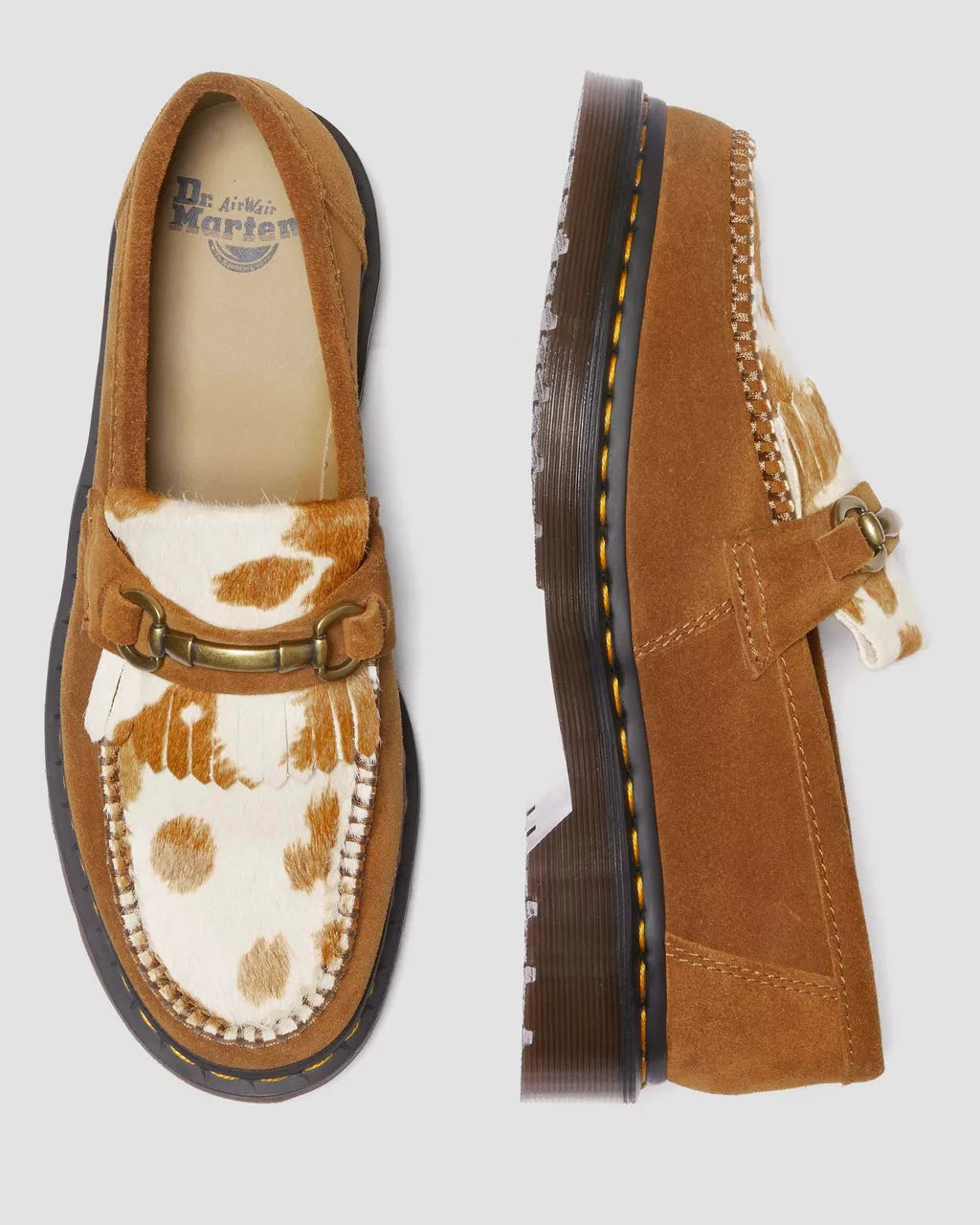 Dr. Martens Adrian Snaffle Loafer (Pecan Brown+Cow Print)