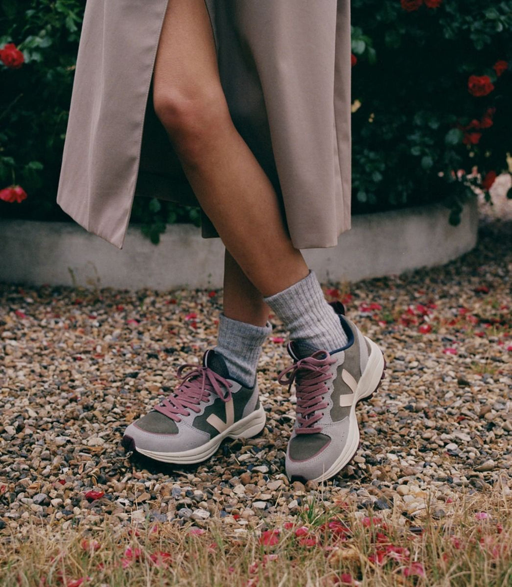 Veja Venturi Suede Kaki Sable Oxford Grey