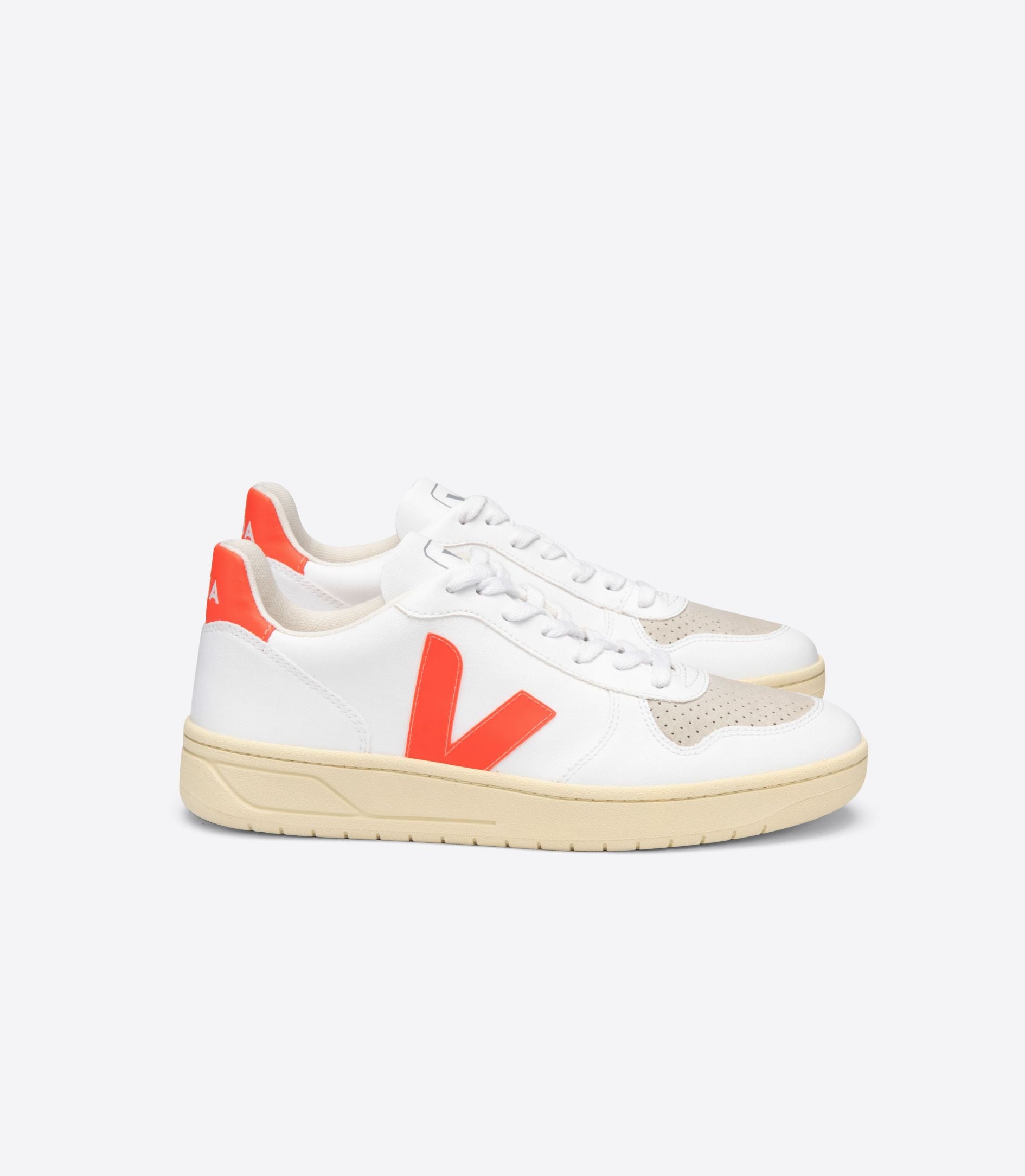 Veja V-10 CWL White Orange Fluo Butter Sole