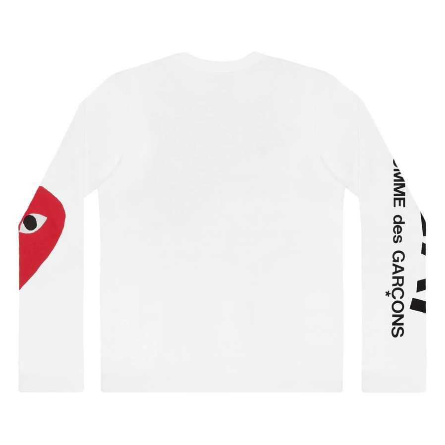 CDG Play Comme des Garçons Big Heart Long Sleeve (White)