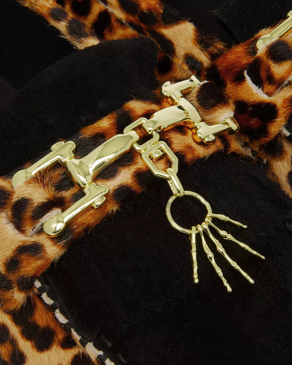 DR. MARTEN ADRIAN HAIR-ON LEOPARD PRINT SNAFFLE LOAFERS