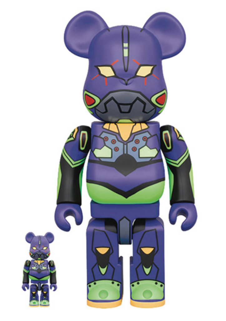 BE@RBRICK X Evangelion Test Type-01 (new painted ver.) 400% and 100%