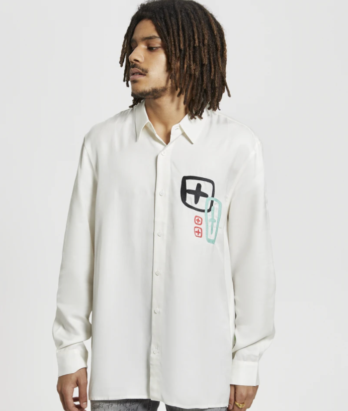 Ksubi Bee Careful Ls Shirt Ecru