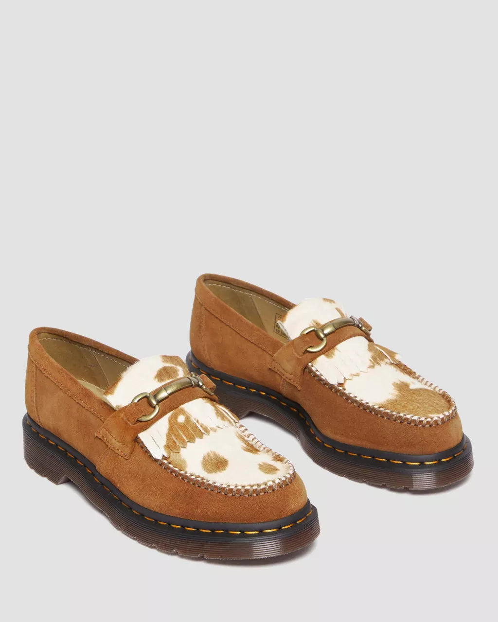 Dr. Martens Adrian Snaffle Loafer (Pecan Brown+Cow Print)