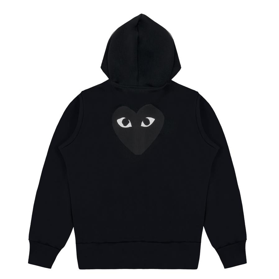 Play Comme des Garçons Hooded Sweatshirt with Big Hearts (Black)