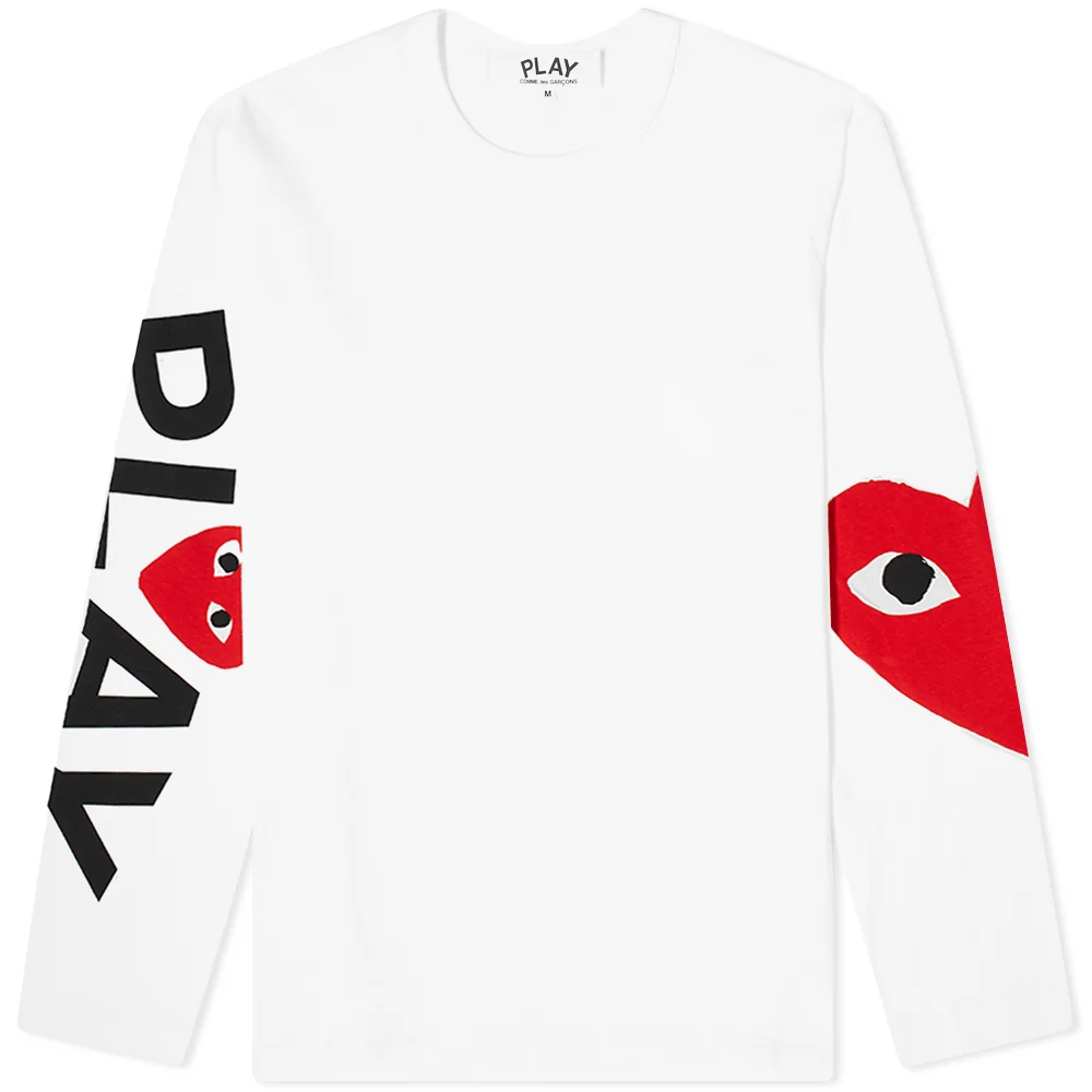 CDG Play Comme des Garçons Big Heart Long Sleeve (White)