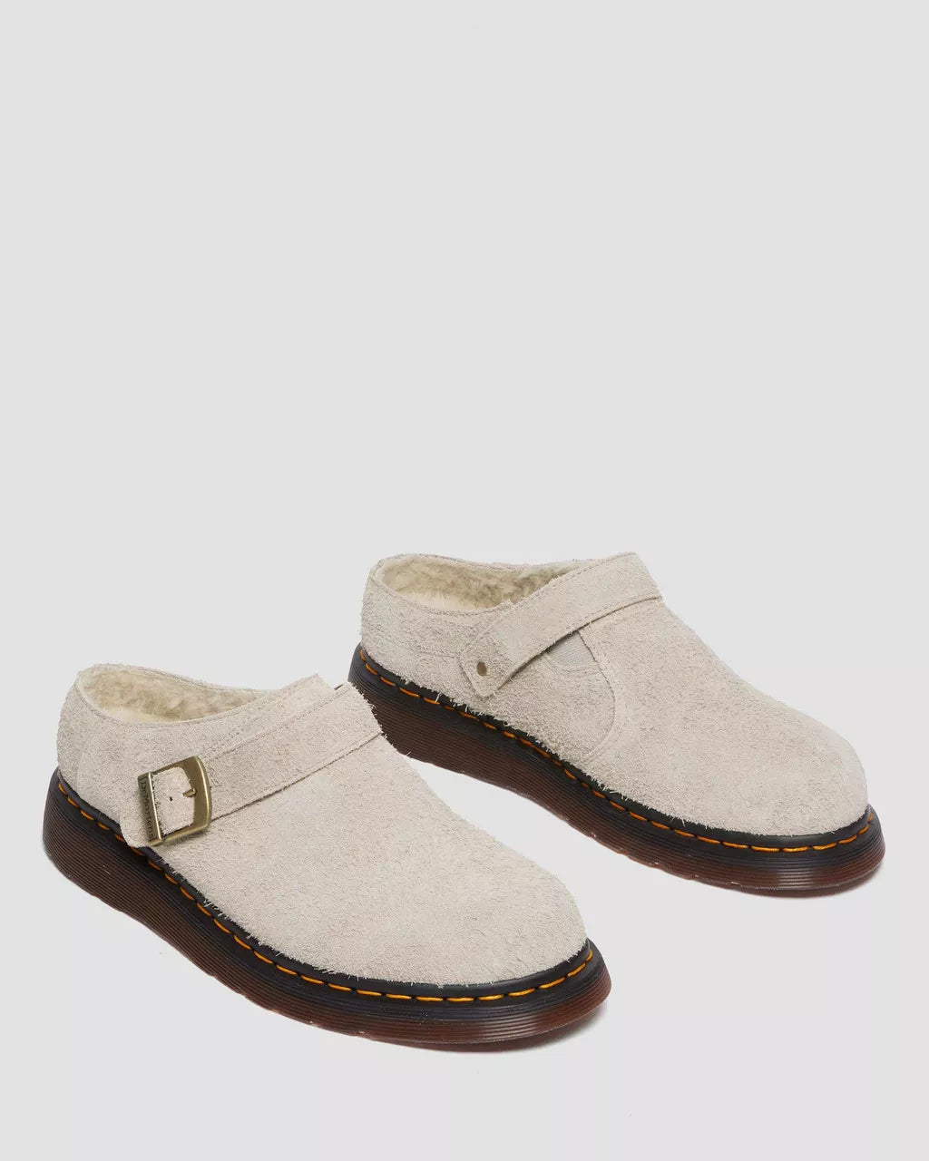DR. MARTENS ISHAM FAUX SHERLING LINED SUEDE MULE
