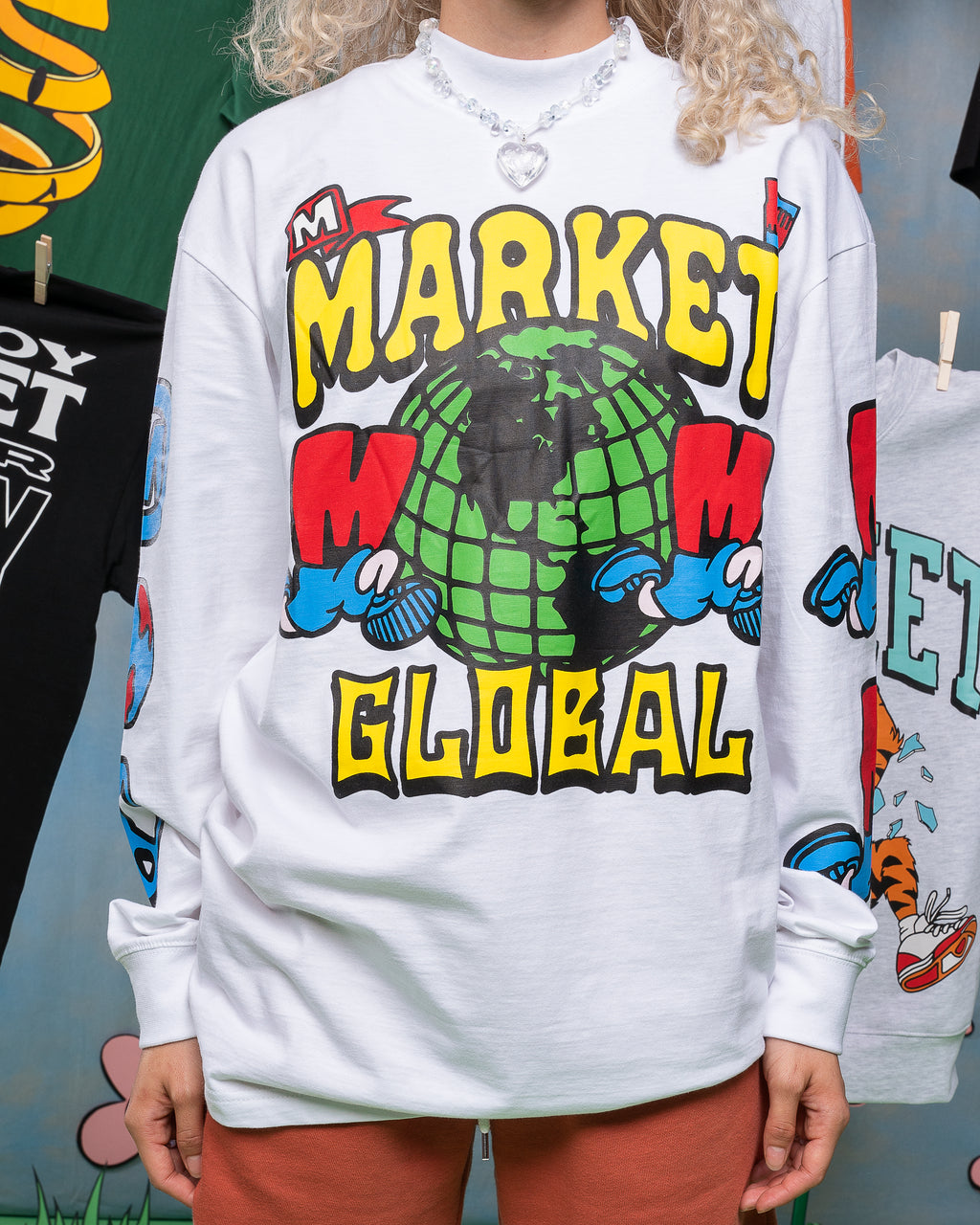 Market Runs The World Mock Neck Shirt
