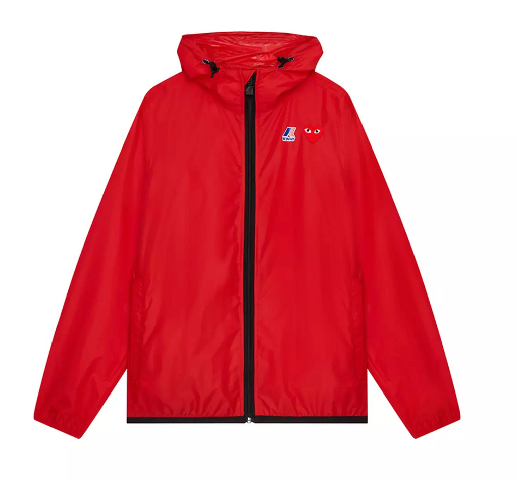 CDG X KWAY FULL ZIP JACKET (RED)
