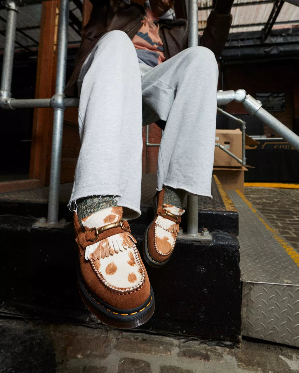 Dr. Martens Adrian Snaffle Loafer (Pecan Brown+Cow Print)