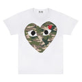 Play Comme des Garçons Camouflage Heart T-Shirt (White)