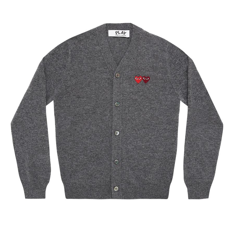 PLAY Comme des Garçons Double Heart Cardigan