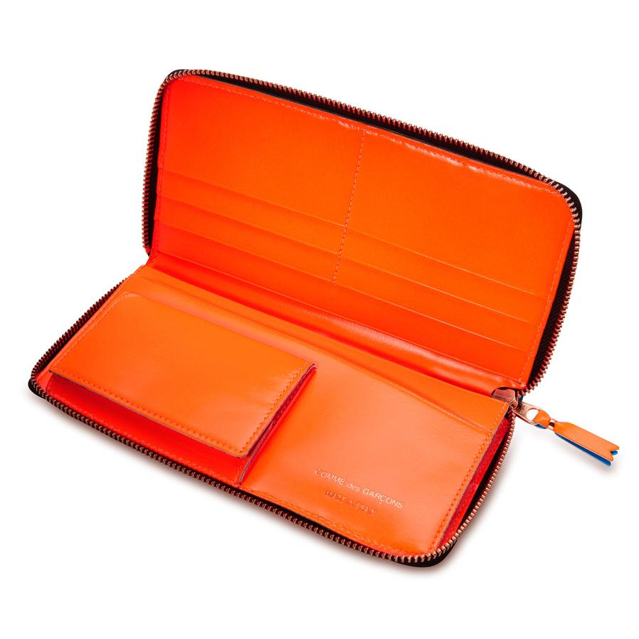 CDG Wallet Fluo Squares Orange/Blue