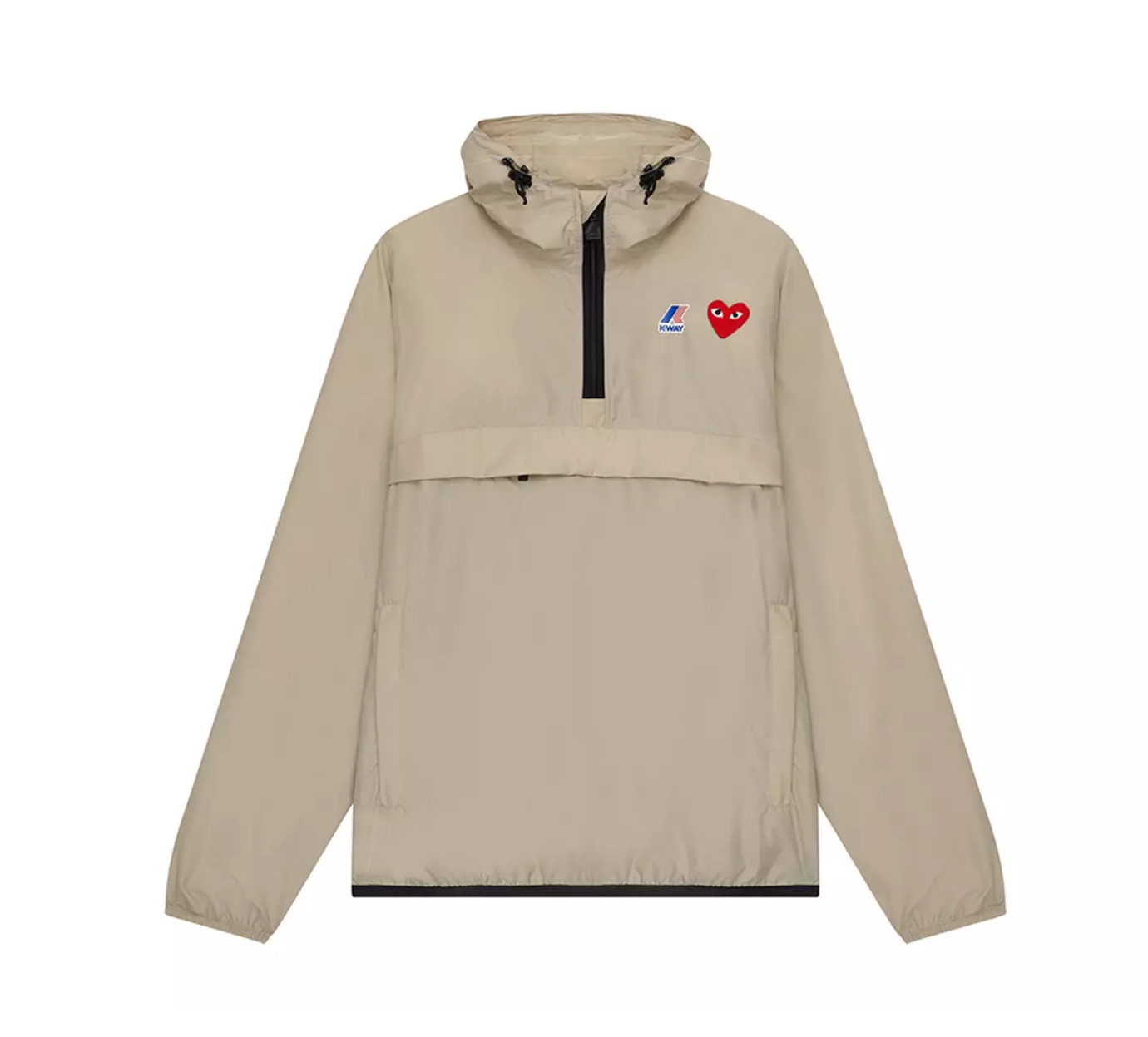 CDG X KWAY HALF ZIP JACKET (BEIGE)