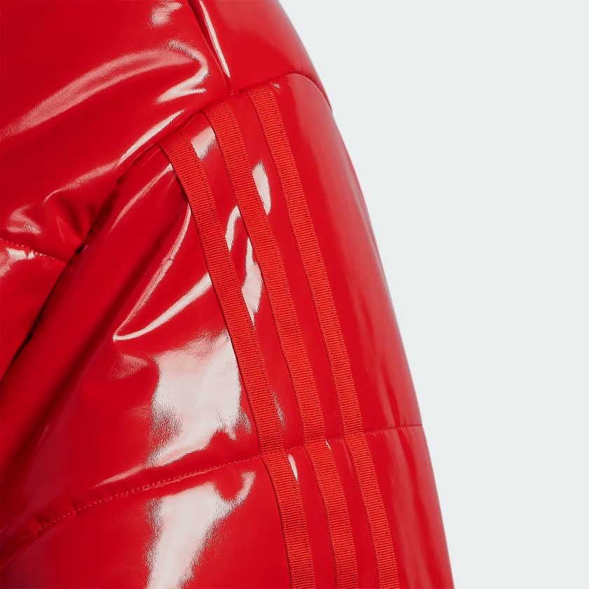 IVY PARK FAUX LATEX CROP PUFFER JACKET