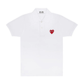 CDG Red Play Comme des Garçons Polo Shirt (White)