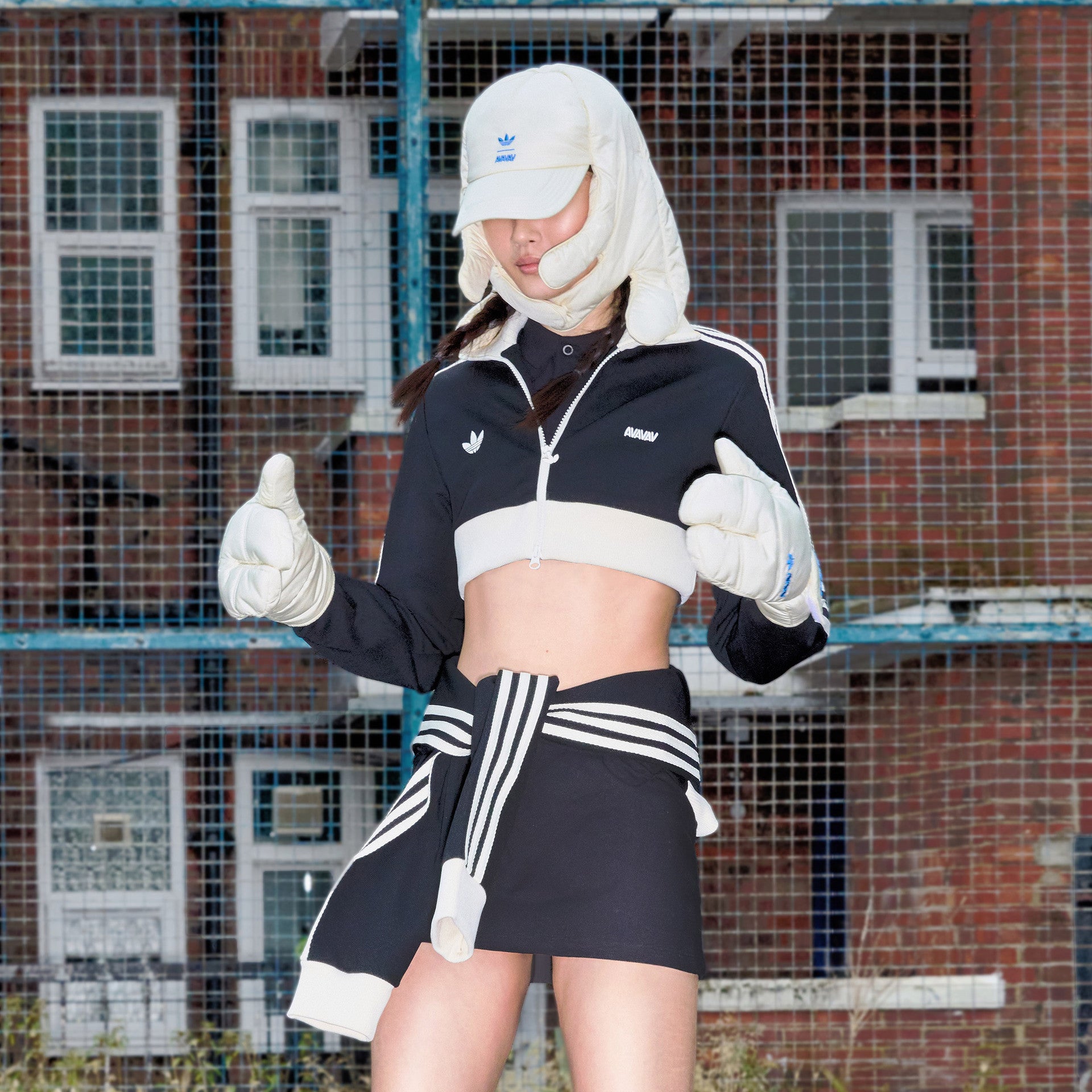 Adidas x avavav cropped track top
