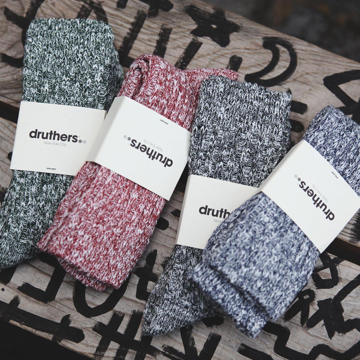 Druthers Organic Cotton Ribbled Slub Crew Socks