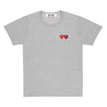 Play Comme des Garçons T-Shirt with Double Heart (Grey)
