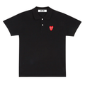 CDG Play Comme des Garçons Polo Shirt with Double Red Heart (Black)