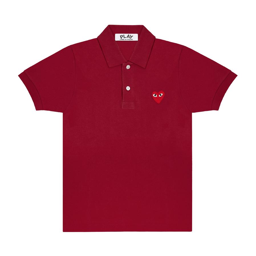 Red Play Comme des Garçons Polo Shirt (Burgundy)