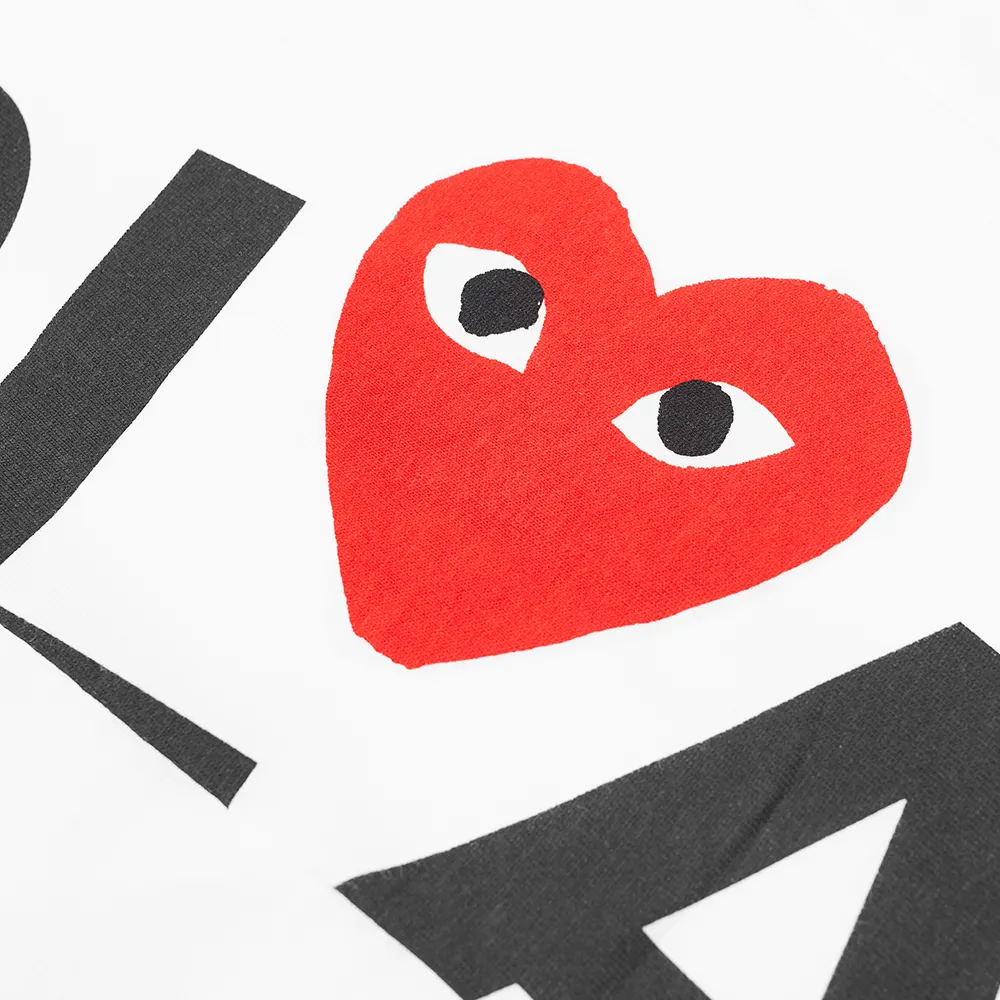 CDG Play Comme des Garçons Big Heart Long Sleeve (White)