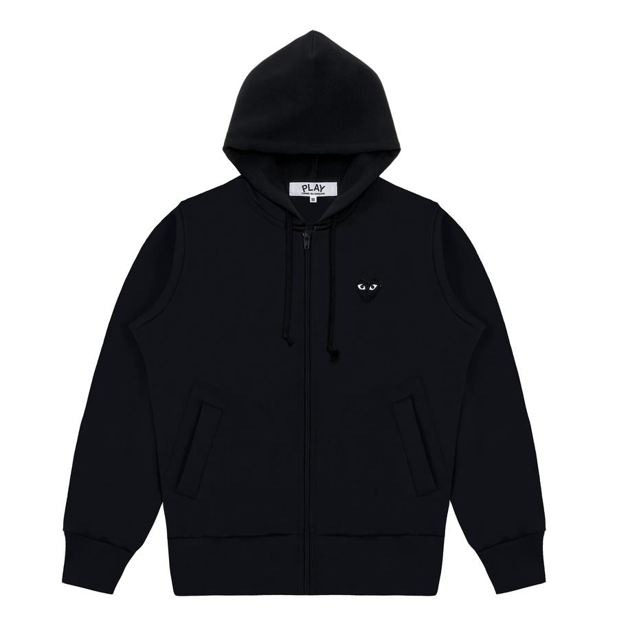 Play Comme des Garçons Hooded Sweatshirt with Big Hearts (Black)
