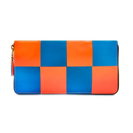 CDG Wallet Fluo Squares Orange/Blue