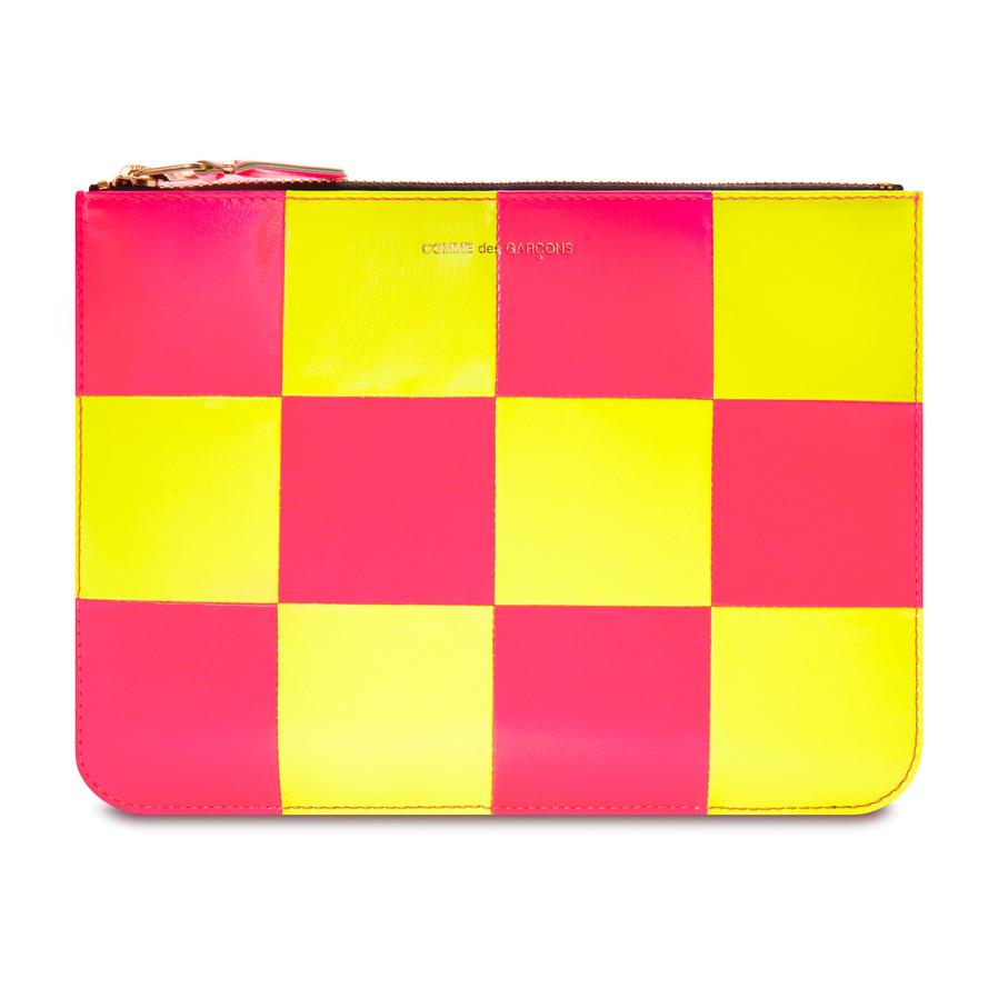 CDG Wallet Fluo Squares Yellow/Pink