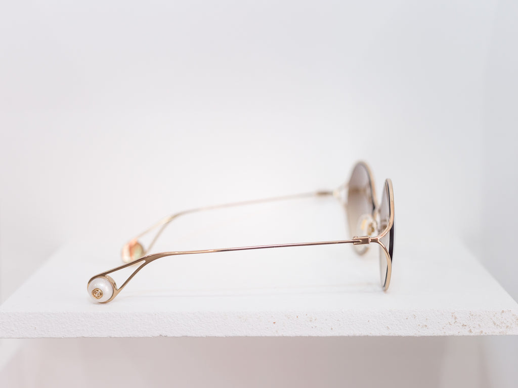 Women's Metal Frame Pearl Sunglasses
